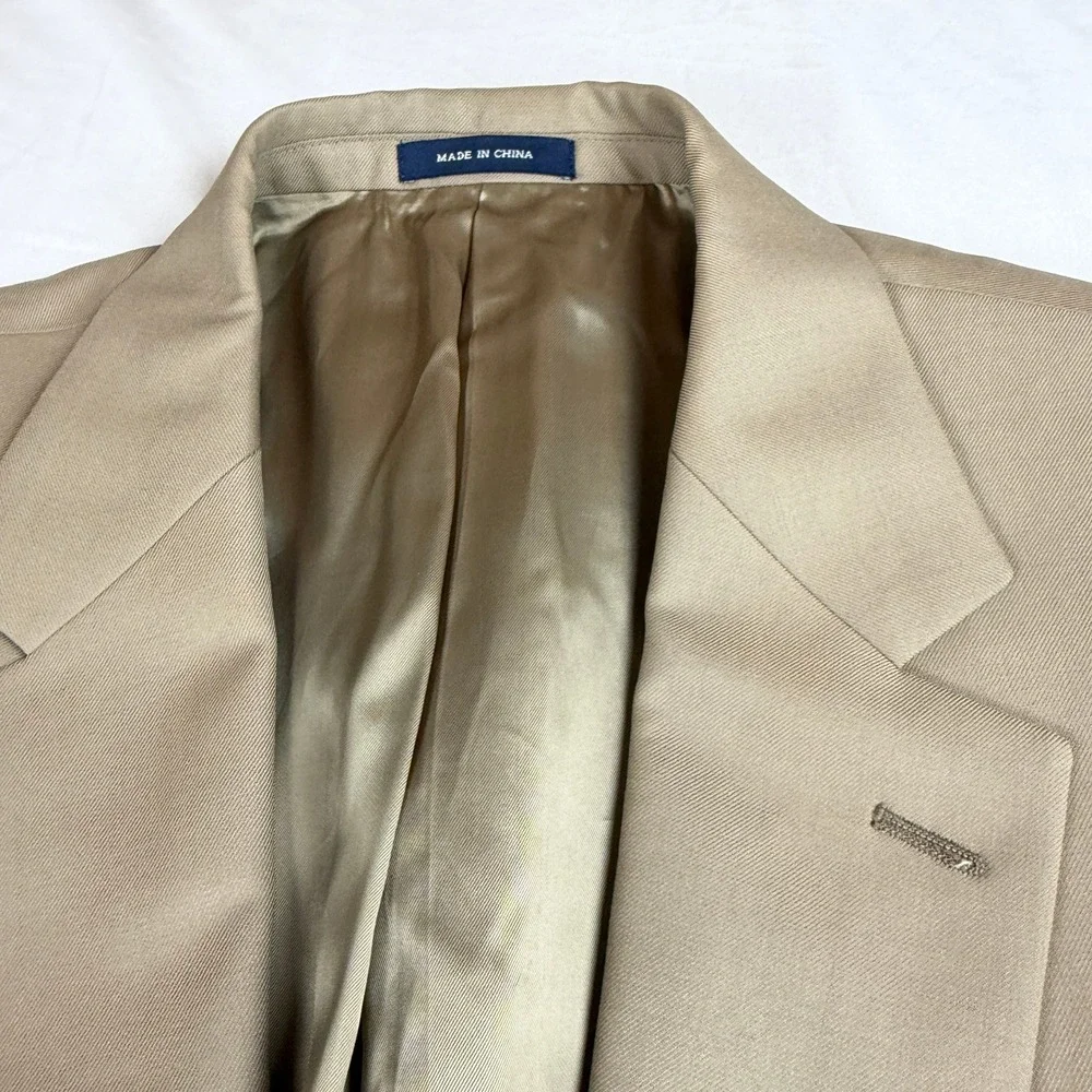 Ralph Ralph Lauren Mens 46L Tan Khaki 100% Wool 2-Button Blazer Sport Coat